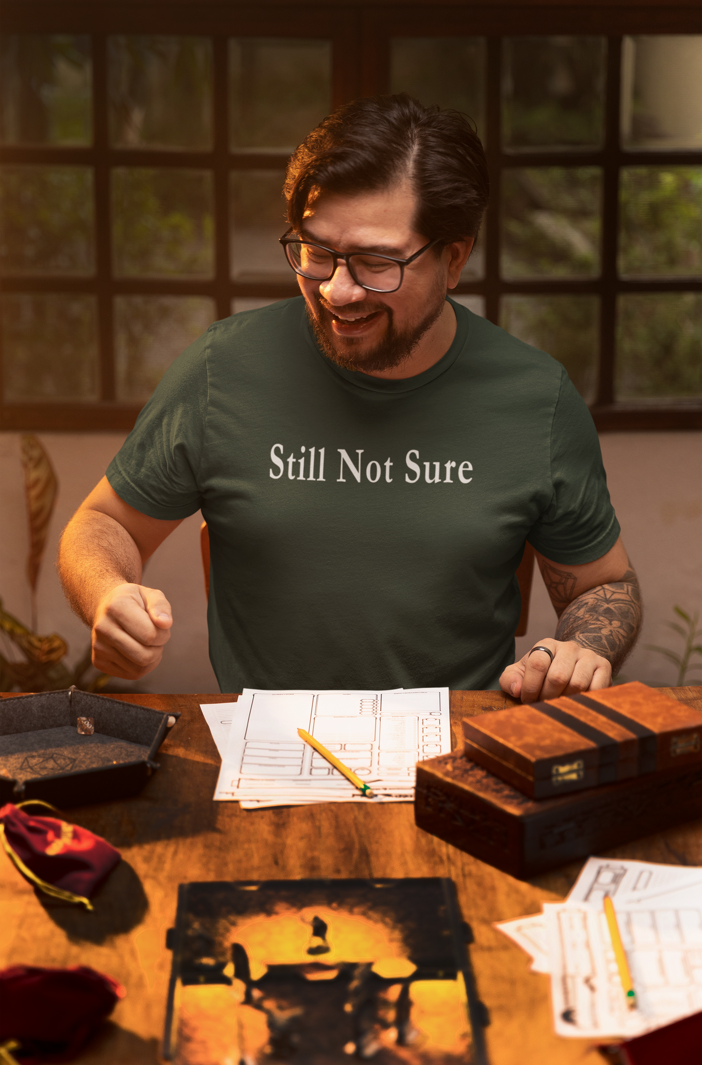 Still Not Sure Shirt — Dark Unisex T-Shirt