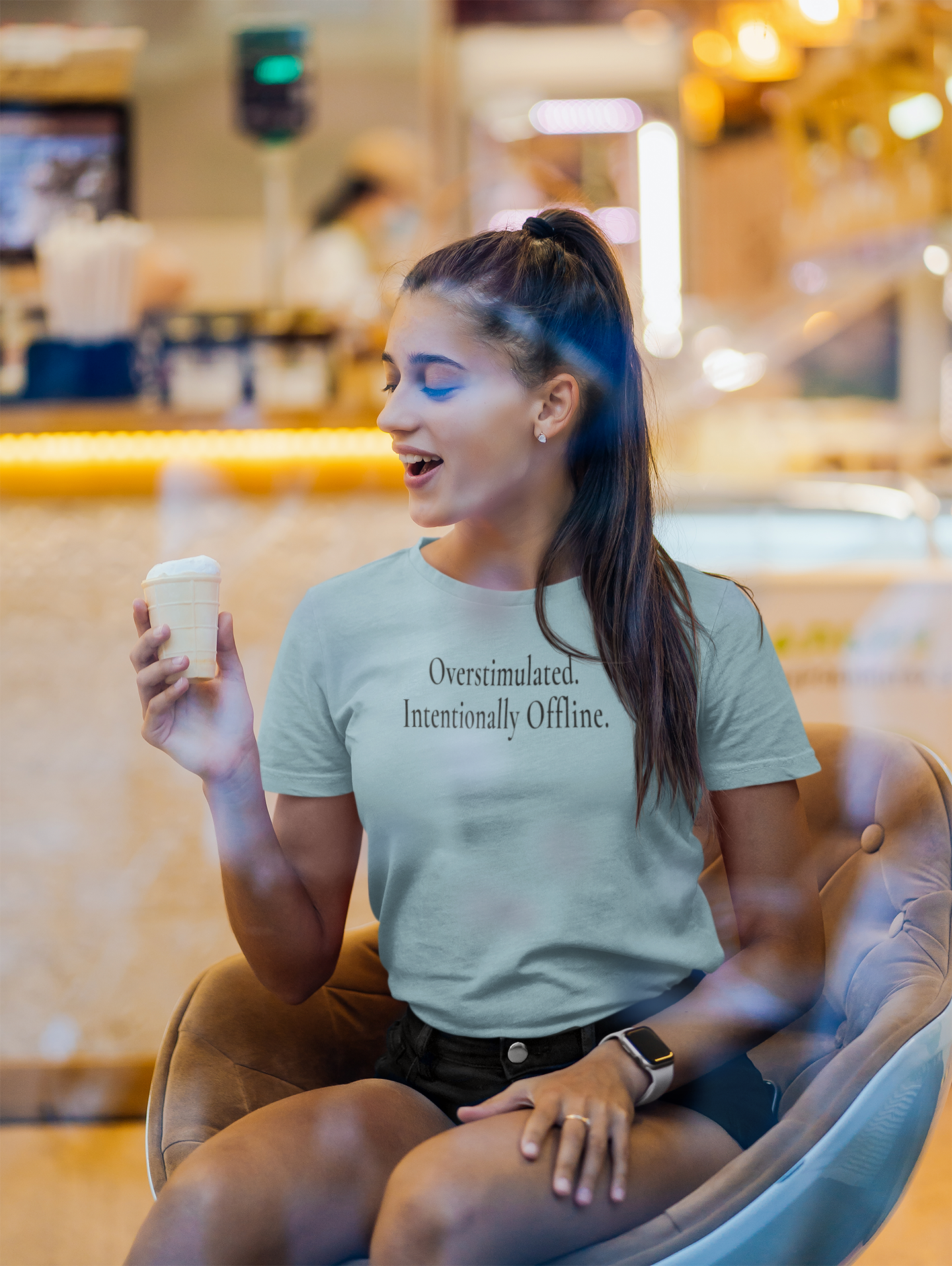 Overstimulated. Intentionally Offline. — Unisex T-Shirt