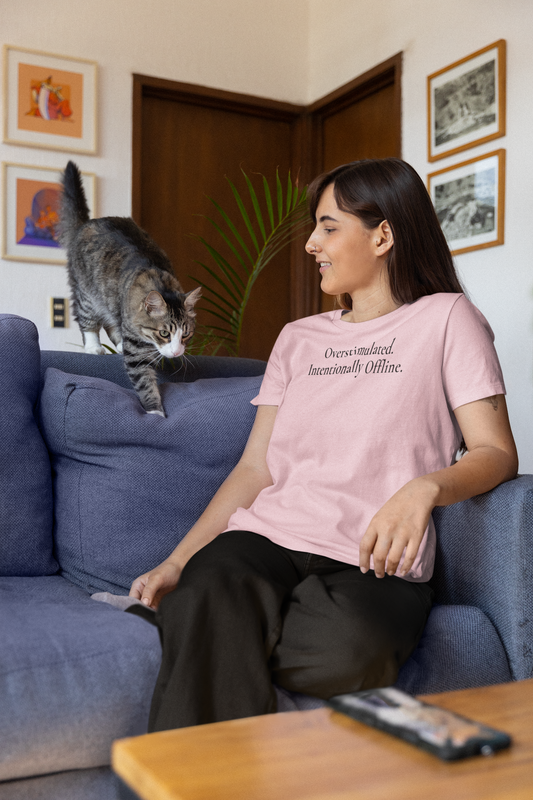 Overstimulated. Intentionally Offline. — Unisex T-Shirt