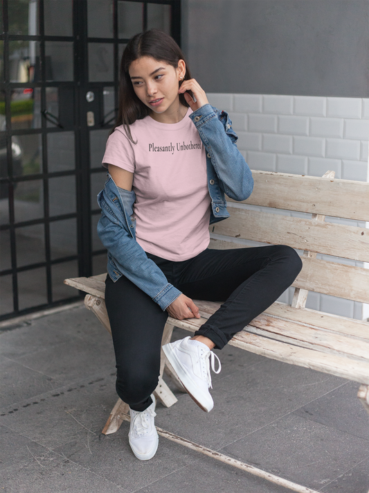 Pleasantly Unbothered — Light Unisex Graphic T-Shirt