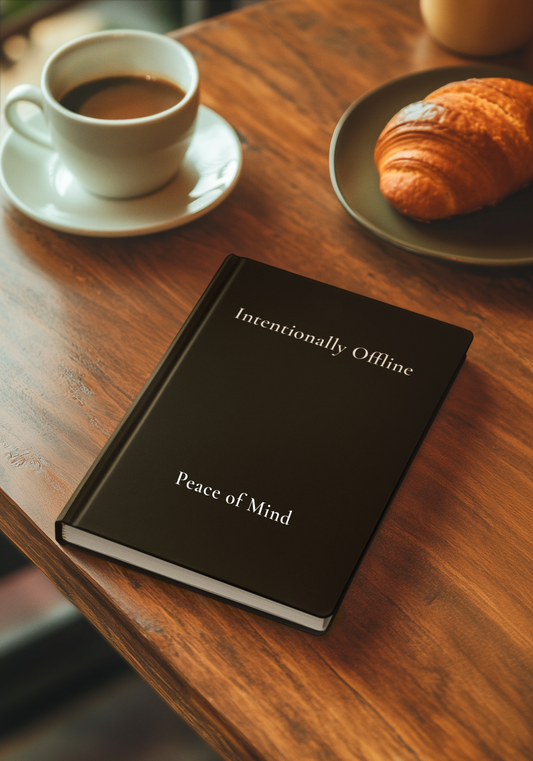 Intentionally Offline Journal - Minimalist Hardcover Journal for Digital Detox, Quiet Living and Mindful Reflection